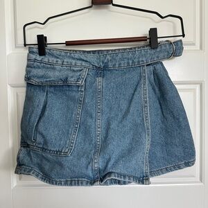 Zara Blue Denim Shorts High-Waisted Casual